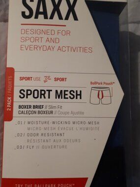Brand New SAXX (2 pack) Sport Mesh Boxer Briefs